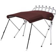 Oceansouth 3 Bow Bimini Top with Rocket Launcher 4ft Length (Maroon, Mounting Width 51