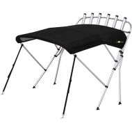 Oceansouth 3 Bow Bimini Top with Rocket Launcher 4ft Length (Black, Mounting Width 67