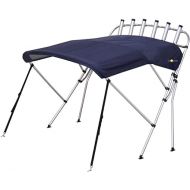 Oceansouth 3 Bow Bimini Top with Rocket Launcher 4ft Length (Blue, Mounting Width 51