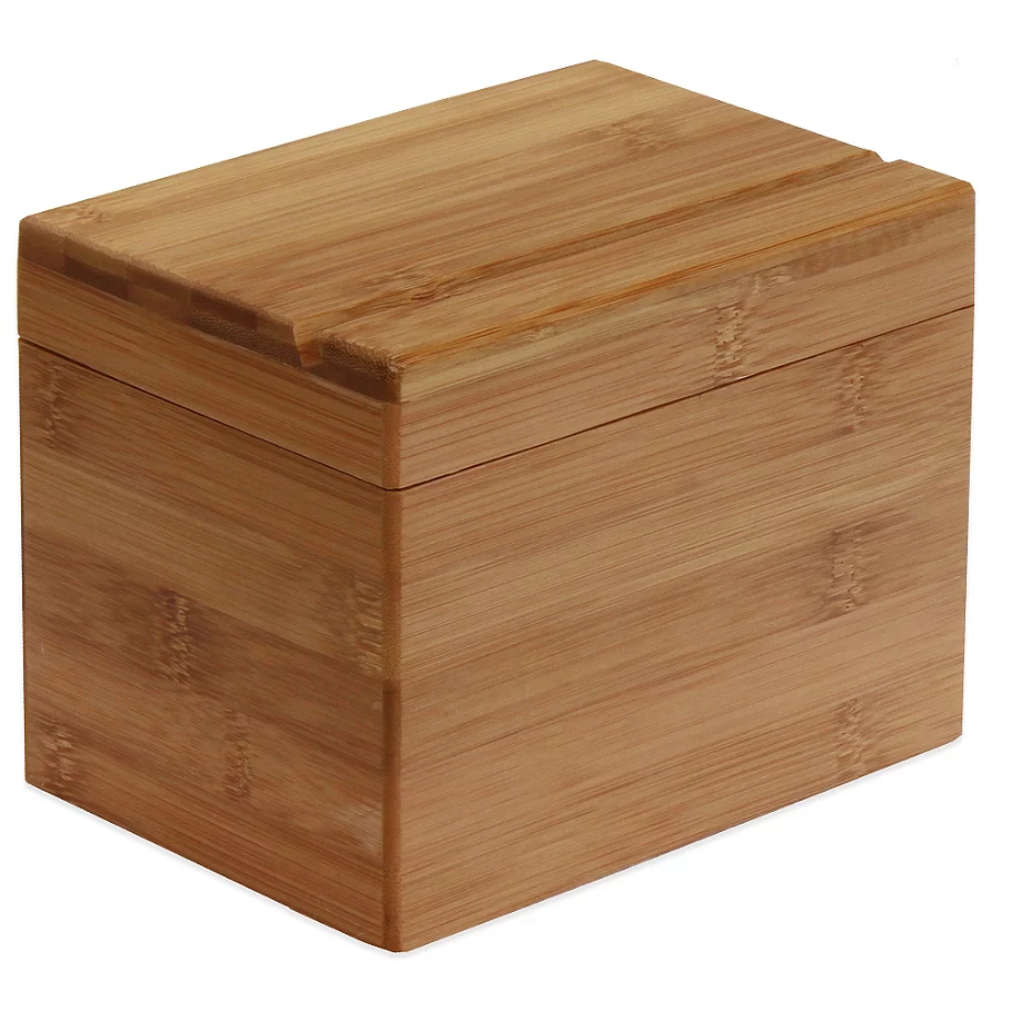  Oceanstar Design Bamboo Recipe Box with Divider