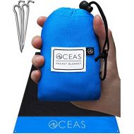 Oceas Outdoor Pocket Blanket - Waterproof and Sand Proof Beach Mat - Portable and Compact Travel Tarp is Great for Camping, Backpacking, Festival and Picnic Use