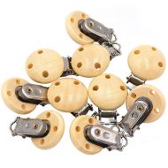 Ocharzy 50Pcs Pacifier Clip Wooden Clip Teething Beads Suspender Clips