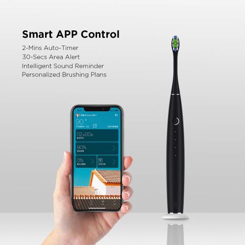  Oclean One Power Rechargeable Electric Sonic Waterproof Smart Toothbrush with Pressure Sensor, 3.5...