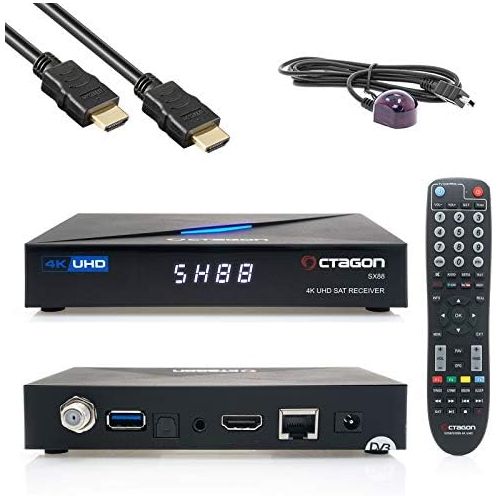  [아마존베스트]-Service-Informationen Octagon SX88 4K UHD S2+IP Receiver H.265 1GB RAM 4GB Flash Stalker Multistream Black