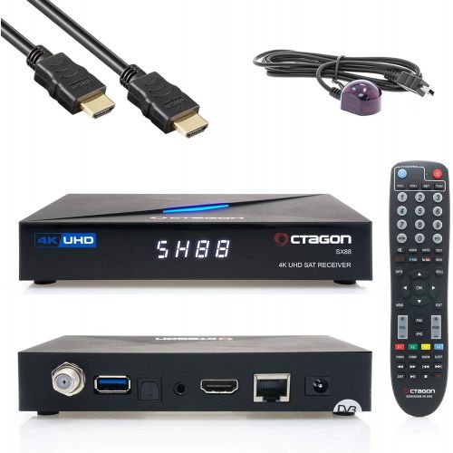  [아마존베스트]-Service-Informationen Octagon SX88 4K UHD S2+IP Receiver H.265 1GB RAM 4GB Flash Stalker Multistream Black