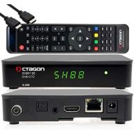 OCTAGON SX88+ SE H.265 HD Mini Hybrid Receiver C/T2+ Smart IPTV Box Black DVB C/DVBT 2 USB Recorder Media Player LAN Free HDMI Cable 12V for Camping IR Receiver