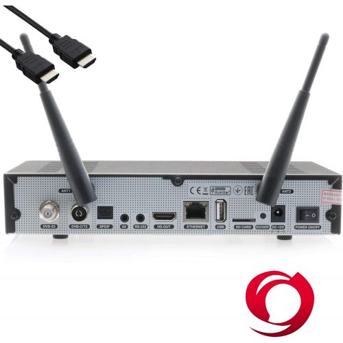  OCTAGON SF8008 4K UHD E2 DVB S2X & DVB C/T2+Open ATV Pre Installed with Transmitter List Astra & Hotbird Includes HDMi Cable M@tec Digital