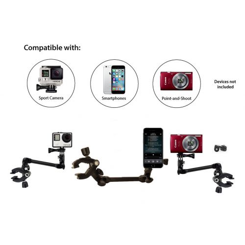  Octo Mounts OCTO MOUNTS - MAGNETIC 360-degree Adjustable Desktop or Guitar Mic Bass Drum Keyboard Music Stand Mount for Smartphone or GoPro. Compatible with iPhone, Samsung, Android, HTC, and