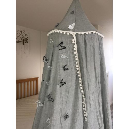  [아마존베스트]OctoRose Castle Cotton Bed Canopy Tent Room Decorate for Boys Girls Reading Nook Playing Indoor Game House (Grey)