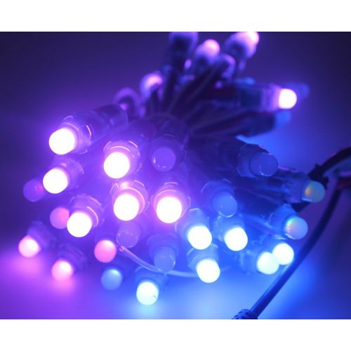  Odlamp DC12V 500pcs WS2811 Dream Color Changing RGB Addressable LED Pixel String Light Waterproof 12mm for Christmas Party Advertising Board Decoration (DC12V 500pcs)