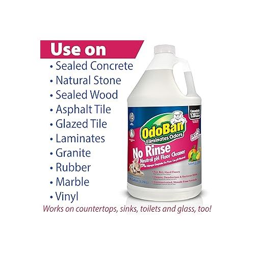  OdoBan Pet Solutions Neutral pH Floor Cleaner Concentrate, 1 Gallon, and Oxy Stain Remover, 32 Ounce Spray