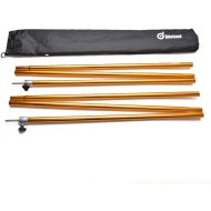 Adjustable Tarp Poles, Telescoping Aluminum Tarp and Tent Poles Set of 2, Collapsible Lightweight Poles for Camping, Backpacking, Hammocks, Sun Shade Shelters, and Awnings