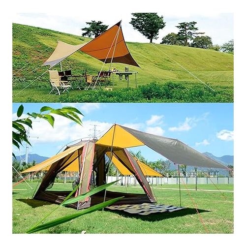  Odoland Adjustable Tarp Poles, Telescoping Aluminum Tarp and Tent Poles Set of 2, Collapsible Lightweight Poles for Camping, Backpacking, Hammocks, Sun Shade Shelters, and Awnings