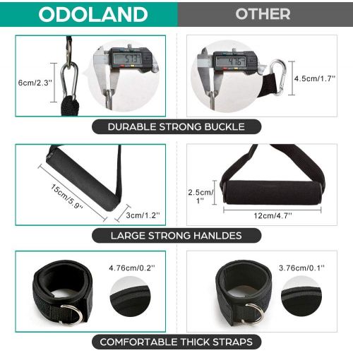  [아마존 핫딜] [아마존핫딜]Odoland 16 pcs Resistance Bands Set Workout Bands and Rehab Bands, Heavy Exercise Bands Fitness Bands with Door Anchor, Ankle Strap, Resistance Loop Bands for Gymnastics