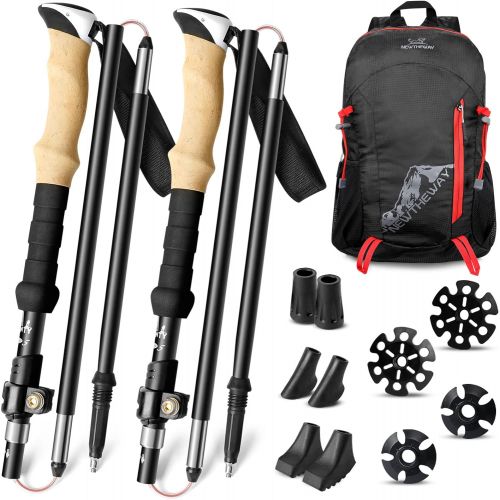  Odoland Bundle - 2 Items 22pcs Camping Cookware Mess Kit and 2 Pack Collapsible Trekking Poles