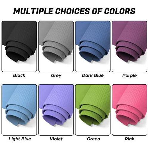  Odoland Large Yoga Mat for Pilates Stretching Home Gym Workout, Extra Thick Non Slip Eco Friendly Exercise Mat, Extra Wide Fitness Mat for Men and Women, Mutil-size x 1/4 Thick