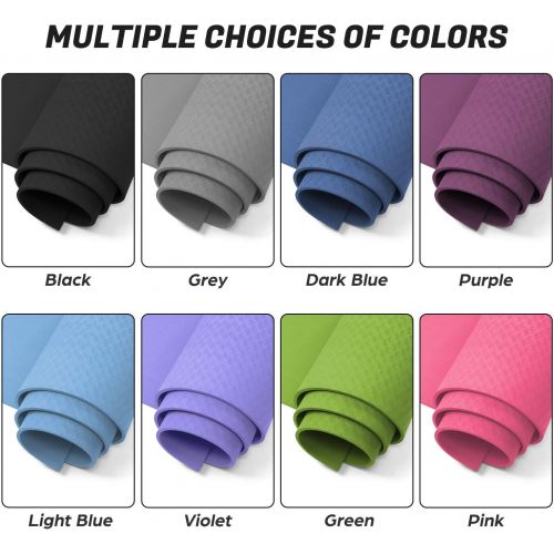  Odoland Large Yoga Mat for Pilates Stretching Home Gym Workout, Extra Thick Non Slip Eco Friendly Exercise Mat, Extra Wide Fitness Mat for Men and Women, Mutil-size x 1/4 Thick