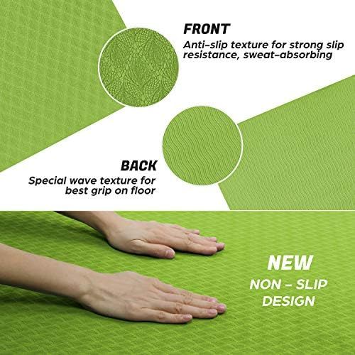  Odoland Large Yoga Mat for Pilates Stretching Home Gym Workout, Extra Thick Non Slip Eco Friendly Exercise Mat, Extra Wide Fitness Mat for Men and Women, Mutil-size x 1/4 Thick