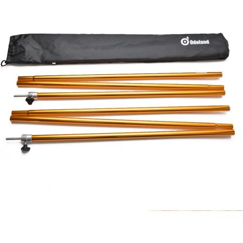  Odoland Adjustable Tarp Poles, Telescoping Aluminum Tarp and Tent Poles, Collapsible Lightweight Poles for Camping, Backpacking, Hammocks, Shelters, and Awnings