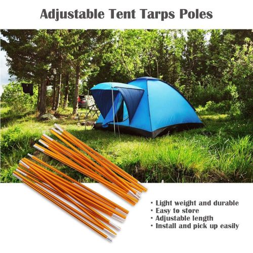  Odoland Adjustable Tarp Poles, Telescoping Aluminum Tarp and Tent Poles, Collapsible Lightweight Poles for Camping, Backpacking, Hammocks, Shelters, and Awnings