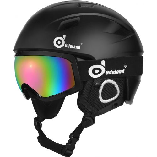  [아마존베스트]Odoland Snow Ski Helmet and Goggles Set, Sports Helmet and Protective Glasses - Shockproof/Windproof Protective Gear for Skiing, Snowboarding, Motorcycle Cycling, Snowmobile