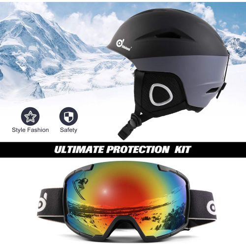  [아마존베스트]Odoland Ski Helmet, Snowboard Helmet with Ski Goggles, Shockproof, Windproof, Safety Snow Sports Helmet and Protective Glasses for Men Women and Youth