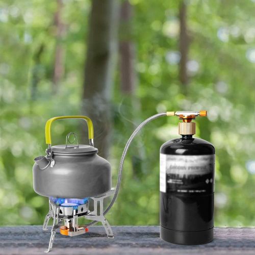 Odoland 3500W Windproof Camp Stove Camping Gas Stove with Fuel Canister Adapter, Piezo Ignition, Carry Case, Portable Collapsible Stove Burner for Outdoor Backpacking Hiking and Pi