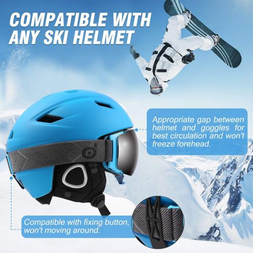  Odoland Magnetic Interchangeable Ski Goggles with 2 Lens, Large Spherical Frameless Snow Snowboard Goggles for Men Women