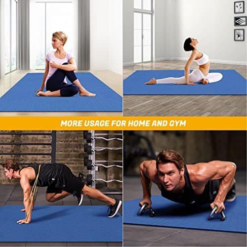 [아마존베스트]Odoland Gymnastics Mat Yoga Mat Large Exercise Mats 183 x 121 x 0.6 cm Fitness Mat Non-Slip with Carry Strap for Fitness Yoga Pilates Gymnastics Dimensions
