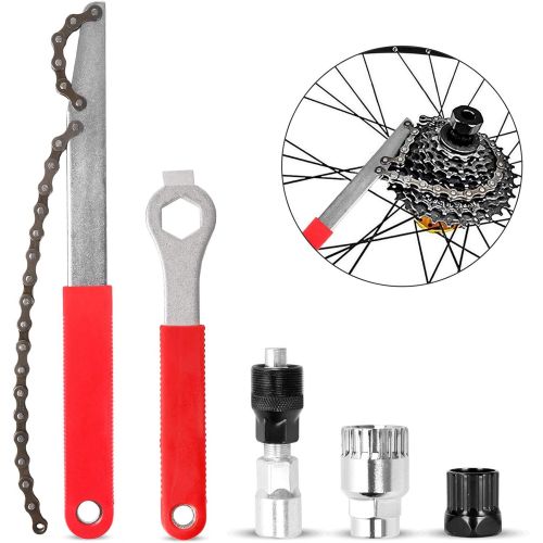  자전거 정비 공구 수리Odoland Bike Repair Tool Kit, Including Bike Crank Extractor with 16mm Spanner/Wrench, Bicycle Flywheel Chain Sprocket Remover Tool, Cassette Lock Ring Removal Tool