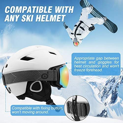  Odoland Magnetic Interchangeable Ski Goggles with 2 Lens, Large Spherical Frameless Snow Snowboard Goggles for Men Women