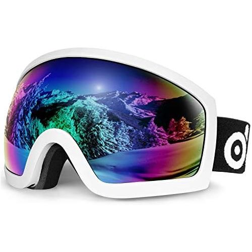  Odoland Snow Ski Goggles S2 Double Lens Anti-Fog Windproof UV400 Eyewear for Adult and Youth-Skiing, Snowboarding