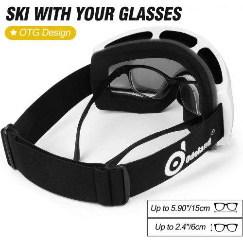  Odoland Snow Ski Goggles S2 Double Lens Anti-Fog Windproof UV400 Eyewear for Adult and Youth-Skiing, Snowboarding