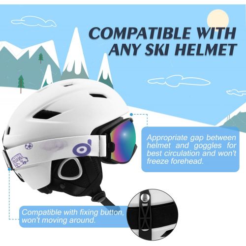  Odoland Kids Ski Goggles, Snowboard Goggles for Youth Skiing Age 8-16, Snow Goggles S2 Double Lens Anti-Fog UV Protection