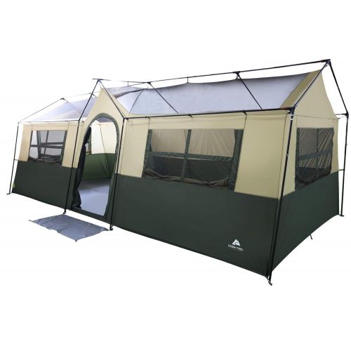  Odoland Spacious and Comfortable Ozark Trail Hazel Creek 12 Person Cabin Tent,with Two Closets with Hanging Organizers,Room Dividers,Mud Mat,E-Port and Rolling Storage Duffel for Convenien