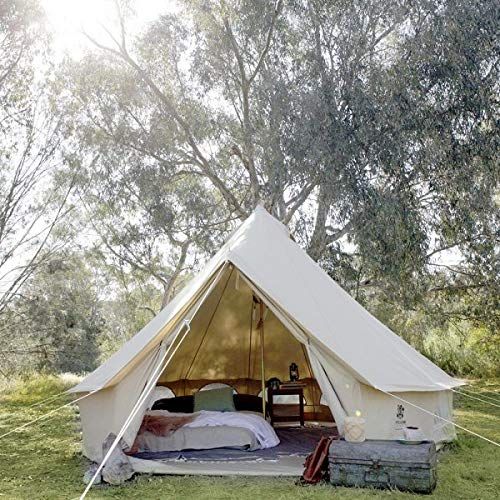  Odoland Psyclone Tents Removable Floor 4 Windows 5m/16.4ft Luxury Outdoor All Weather 8-10 Person Cotton Canvas Yurt Large Bell Tent for Family Camping Glamping Hiking and Festivals