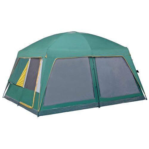  Odoland Gigatent 10 Person Family Tent - 3 Room Cabin Tent for Outdoors, Parties, Camping, Hiking, Backpacking - Waterproof Flame Resistant Heavy Duty material, Portable Easy To Set Up - W