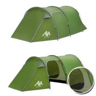 Odoland AYAMAYA Camping Tents 3-4 Person/Man/People with 2/Two Room [Bedroom + Living Room], Waterproof Double Layer [3 Doors] [3 Season] Easy Setup Large Family Tunnel Tent Shelter for Hi