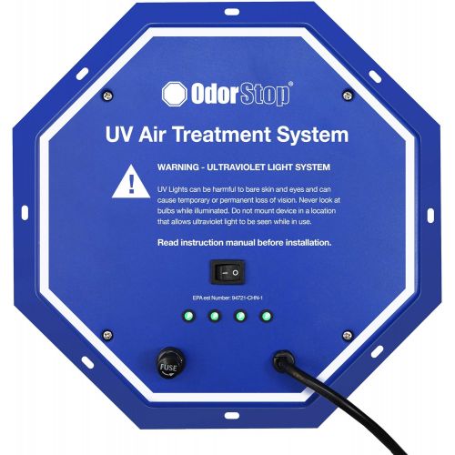  OdorStop OS14412PRO1 UV Air Purifier with Energy Saving Airflow Sensor and 12 Bulbs
