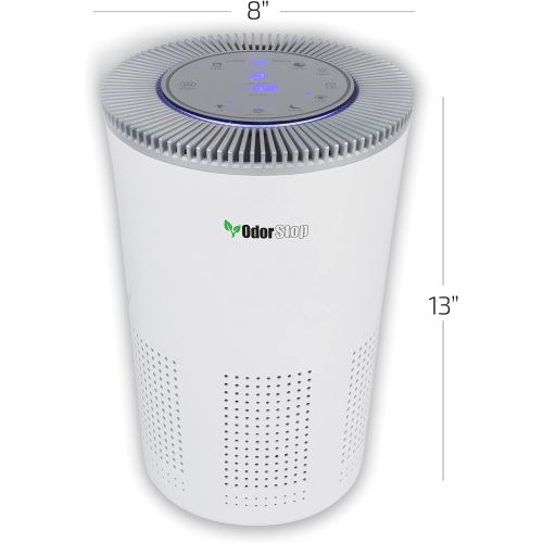  OdorStop HEPA Air Purifier with H13 HEPA Filter, UV Light, Active Carbon, Multi-Speed, Sleep Mode and Timer (OSAP5, Bright White)