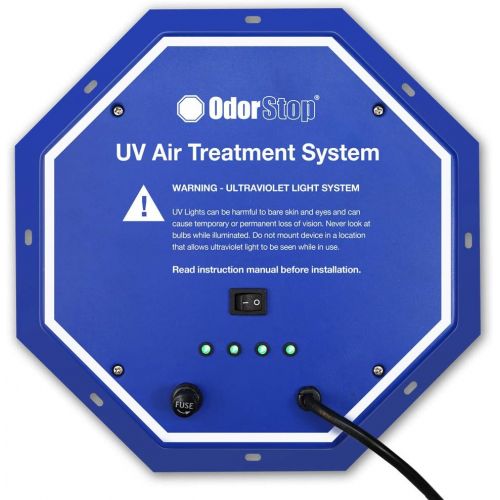  OdorStop OS72PRO UV Air Purifier - 72 Watt System with Energy Saving Airflow Sensor and 16” Bulbs