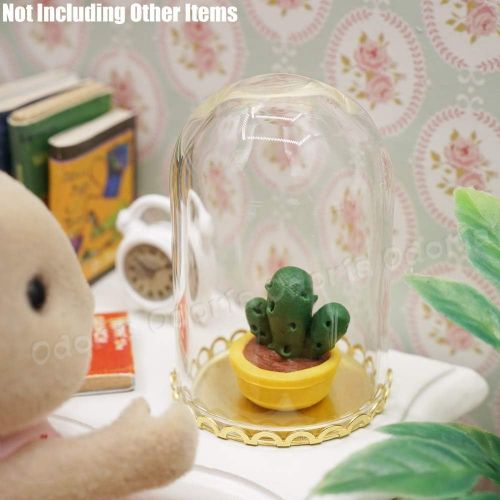  Odoria 1:12 Miniature Bell Jars Glass Display Dome with Base Dollhouse Kitchen Decoration Accessories