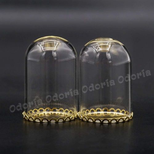  Odoria 1:12 Miniature Bell Jars Glass Display Dome with Base Dollhouse Kitchen Decoration Accessories