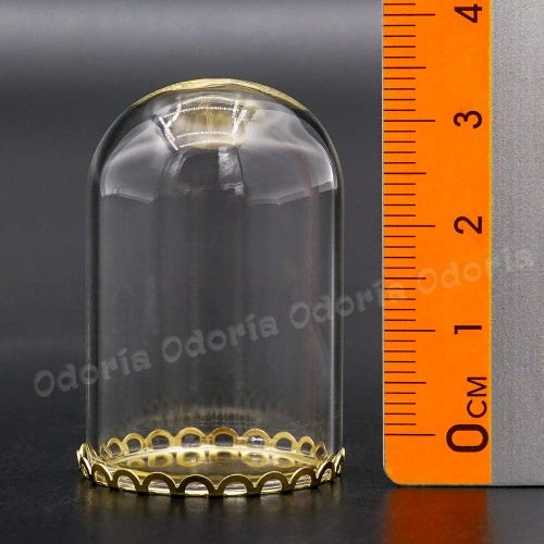  Odoria 1:12 Miniature Bell Jars Glass Display Dome with Base Dollhouse Kitchen Decoration Accessories