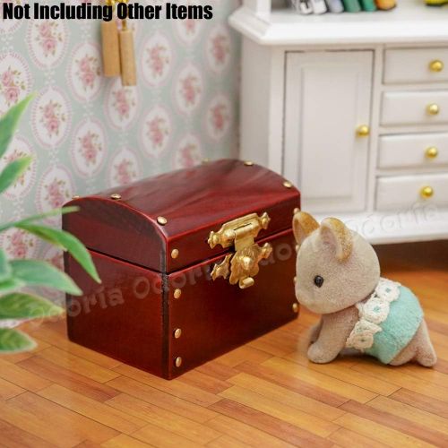  Odoria 1:12 Miniature Vintage Treasures Chest Storage Trunk Dollhouse Furniture Decoration Accessories