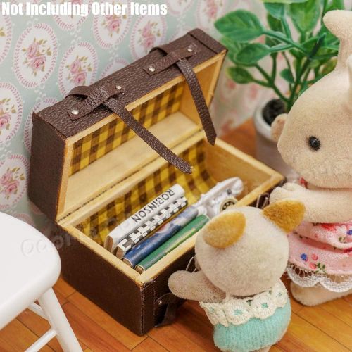  Odoria 1:12 Miniature Vintage Storage Trunk Suitcase Chest Luggage Box Dollhouse Furniture Decoration Accessories