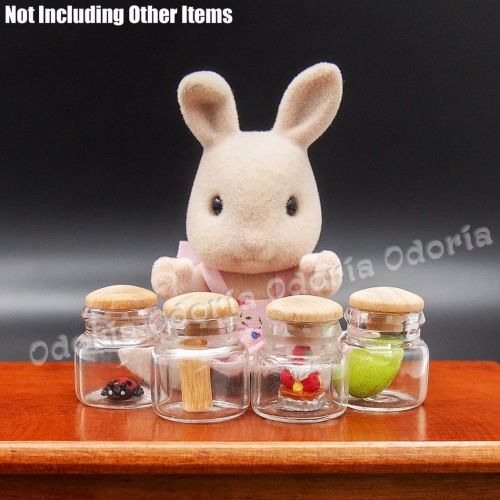  Odoria 1:12 Miniature Glass Food Jars 4Pcs Dollhouse Decoration Accessories