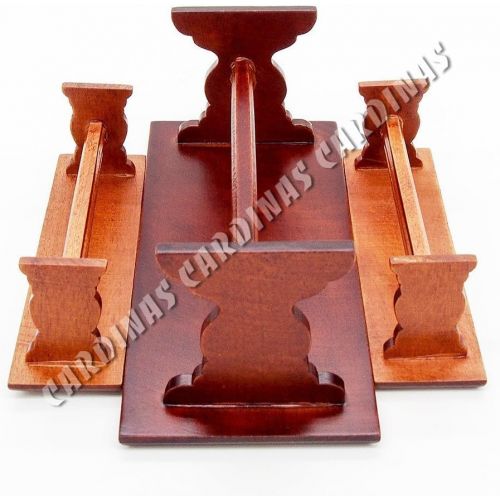  Odoria 1:12 Miniature Picnic Table Dollhouse Furniture Accessories, Brown