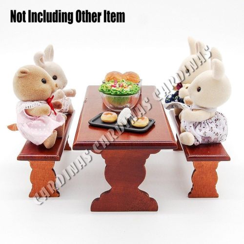  Odoria 1:12 Miniature Picnic Table Dollhouse Furniture Accessories, Brown