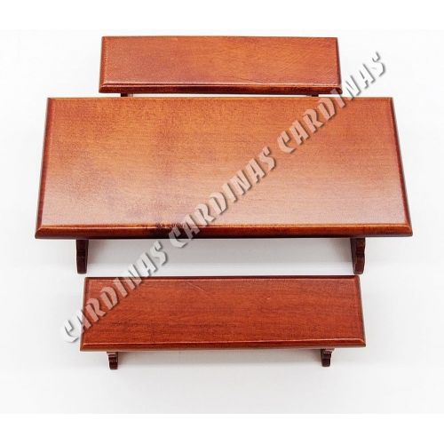  Odoria 1:12 Miniature Picnic Table Dollhouse Furniture Accessories, Brown